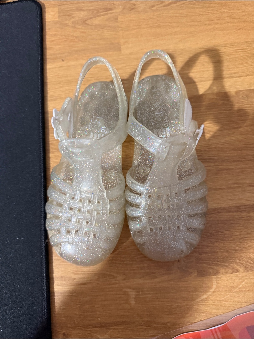 Kids Glitter Jelly Sandals - Clear Sparkle